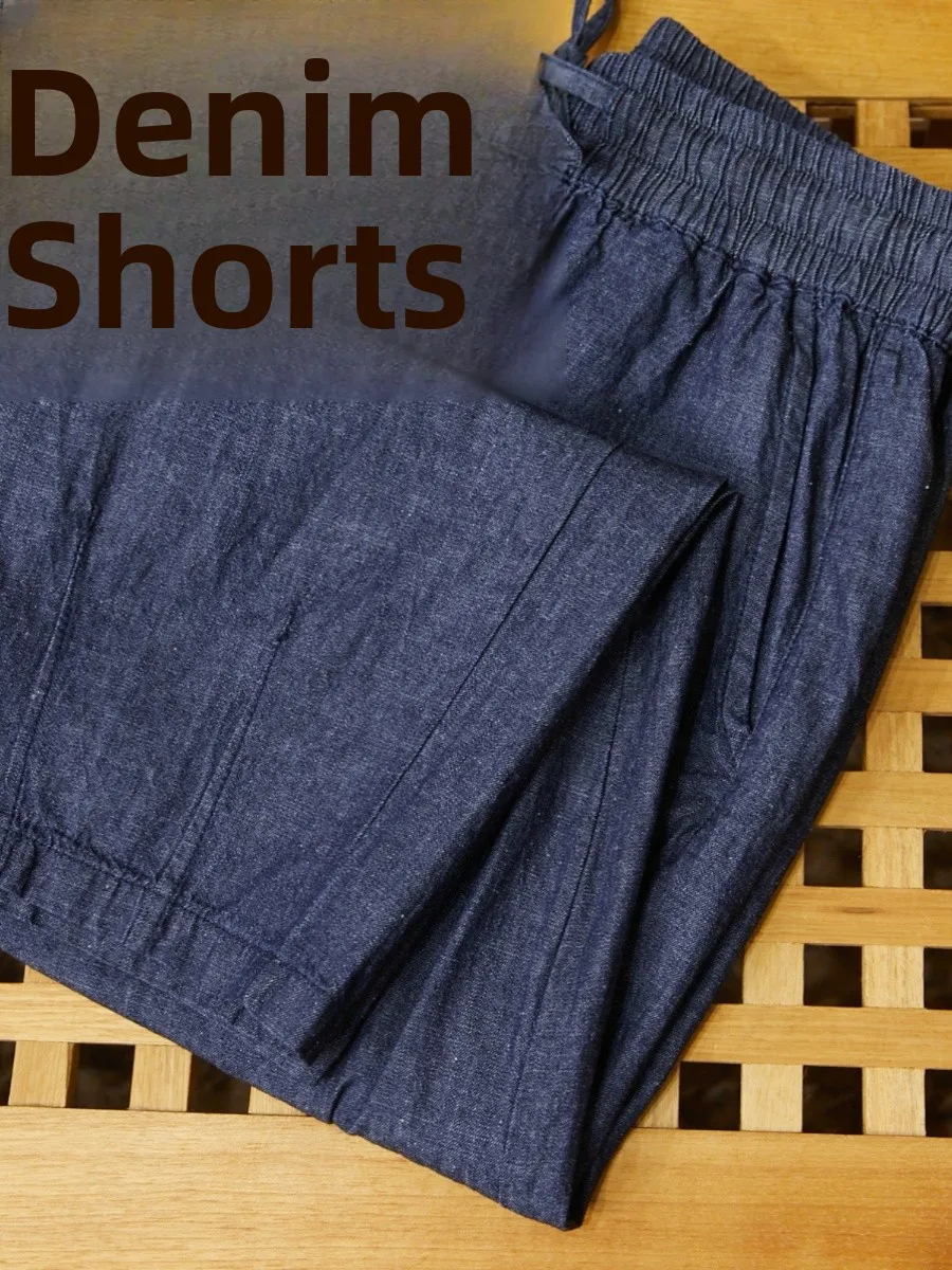 

Мужские джинсы Indigo Bleach с широкими штанинами, ретро-стиль, длина 9/10, повседневные, прямые, летние, новые, молодежные, для ежедневной носки