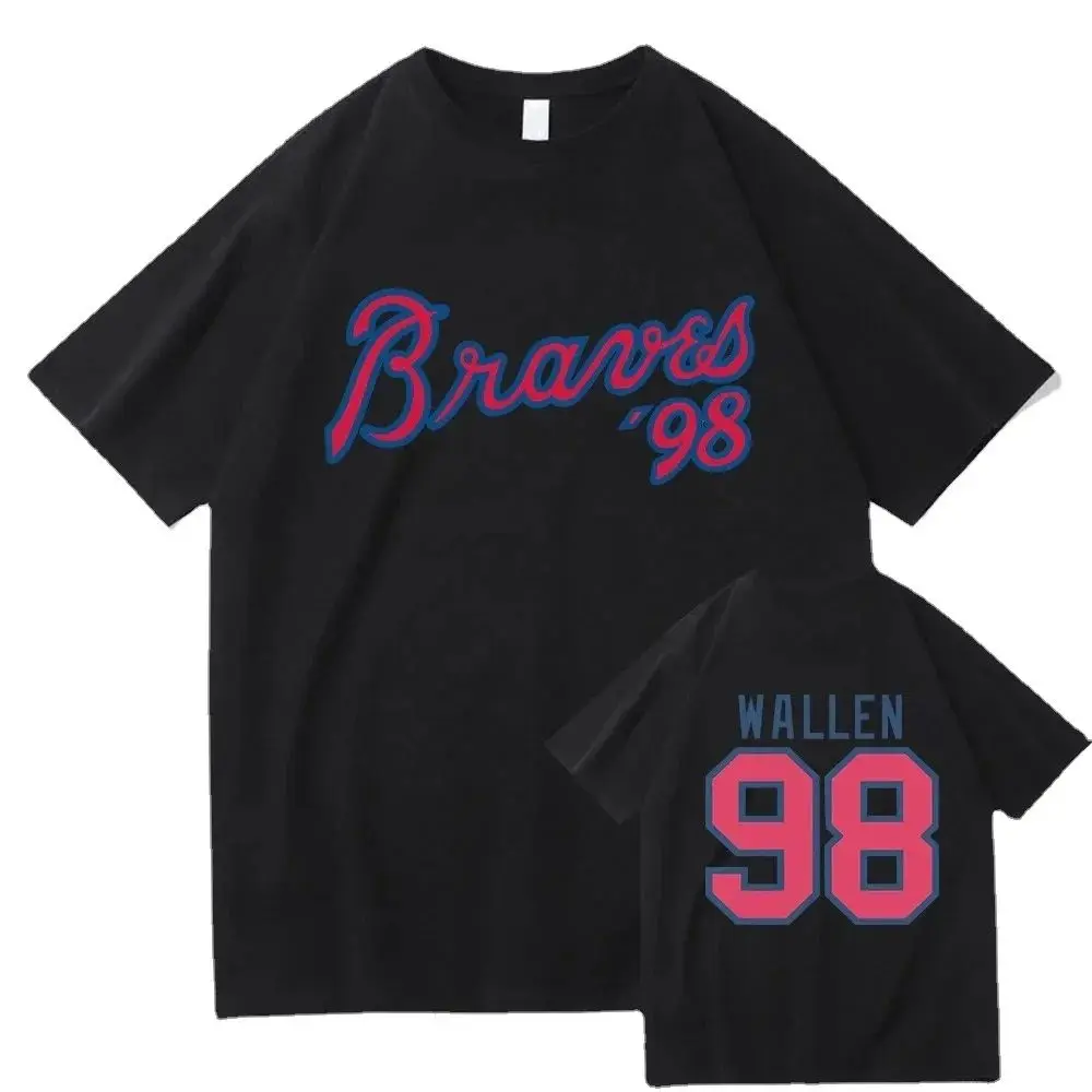 Morgan Wallen 98 Braves Song T-Shirt for Men and Women  Country Music Print Cotton Shirt, Short Sleeve T-Shirt, Oversized Summer