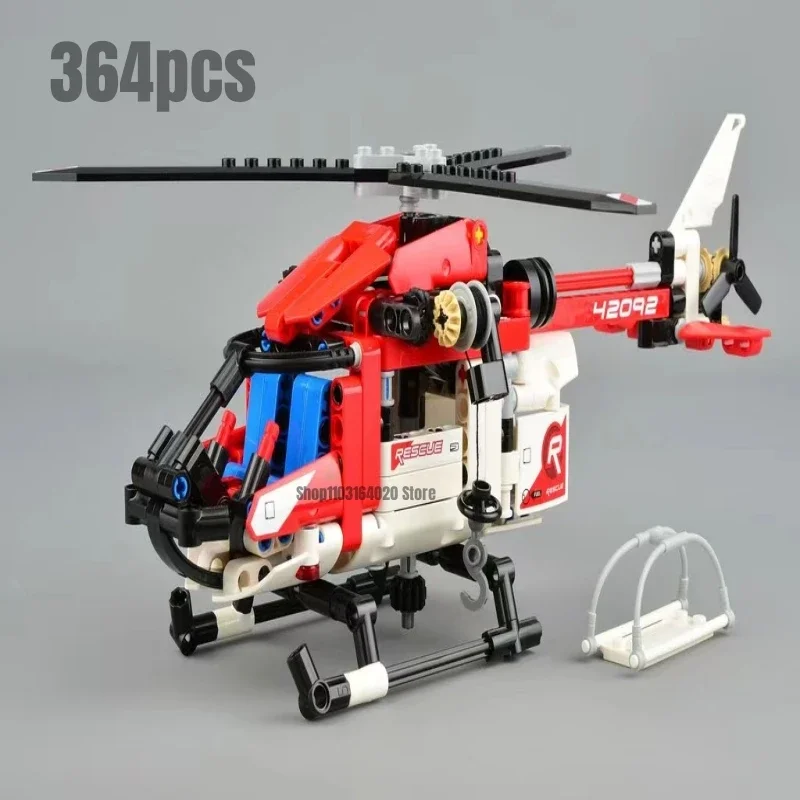 364pcs Rescue Helicopter Building Blocks Technical Bricks Model Fit 42092 Toys for Children Christmas Gift