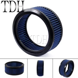 Blue Motorcycle High Flow Round Air Filter 4.625