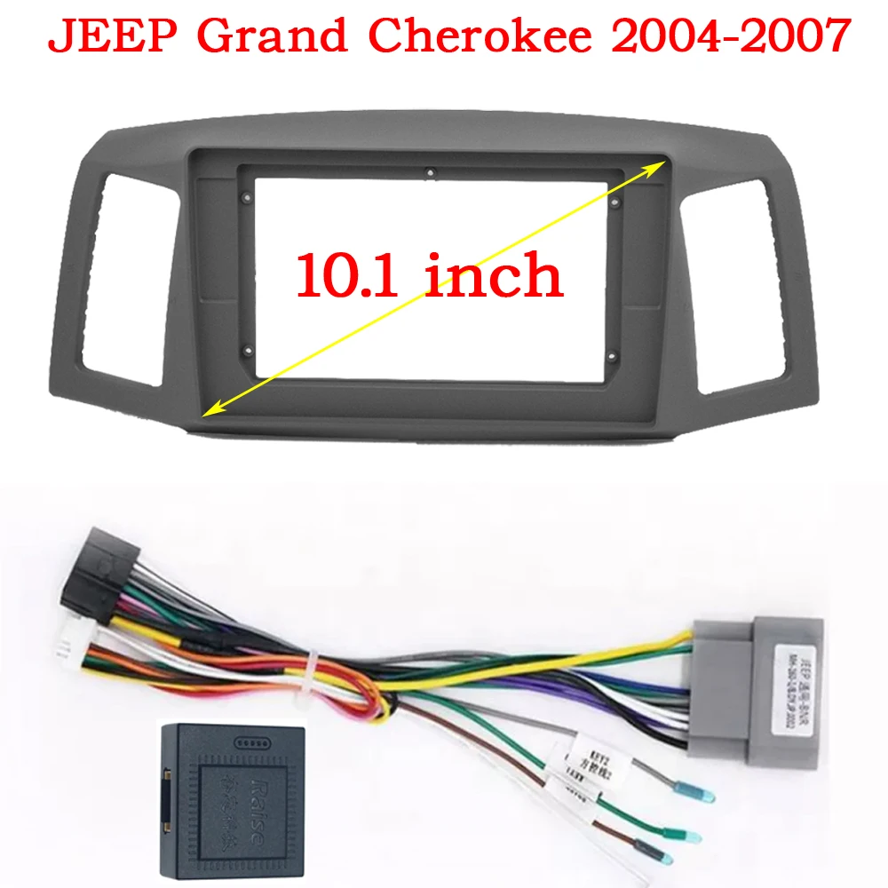 Car Radio Frame Fascia 10.1 inch Adapter For 2004 2005 2006 2007 JEEP GRAND CHEROKEE Android Dashboard Panel Trim Kit DVD