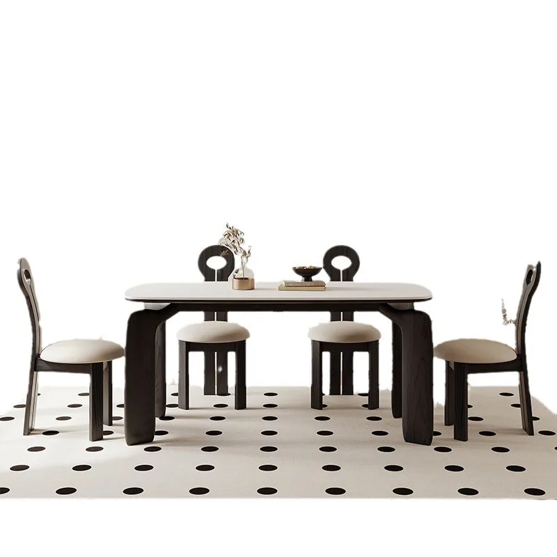 

Home Designer Homestay High Backrest Dining Chair Light Luxury Chair French Retro Restaurant Solid Wood Chair