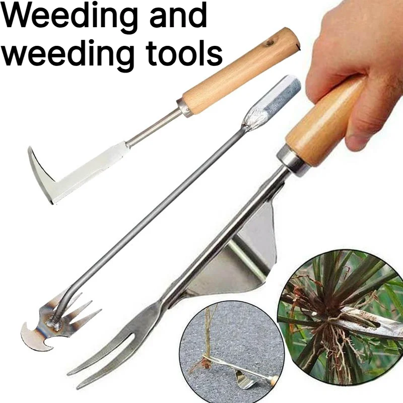 Manual Weed Puller Stainless Steel Hand Root Remover Portable Garden Weeding Tool For Yard Patio Driveway Weed Removal