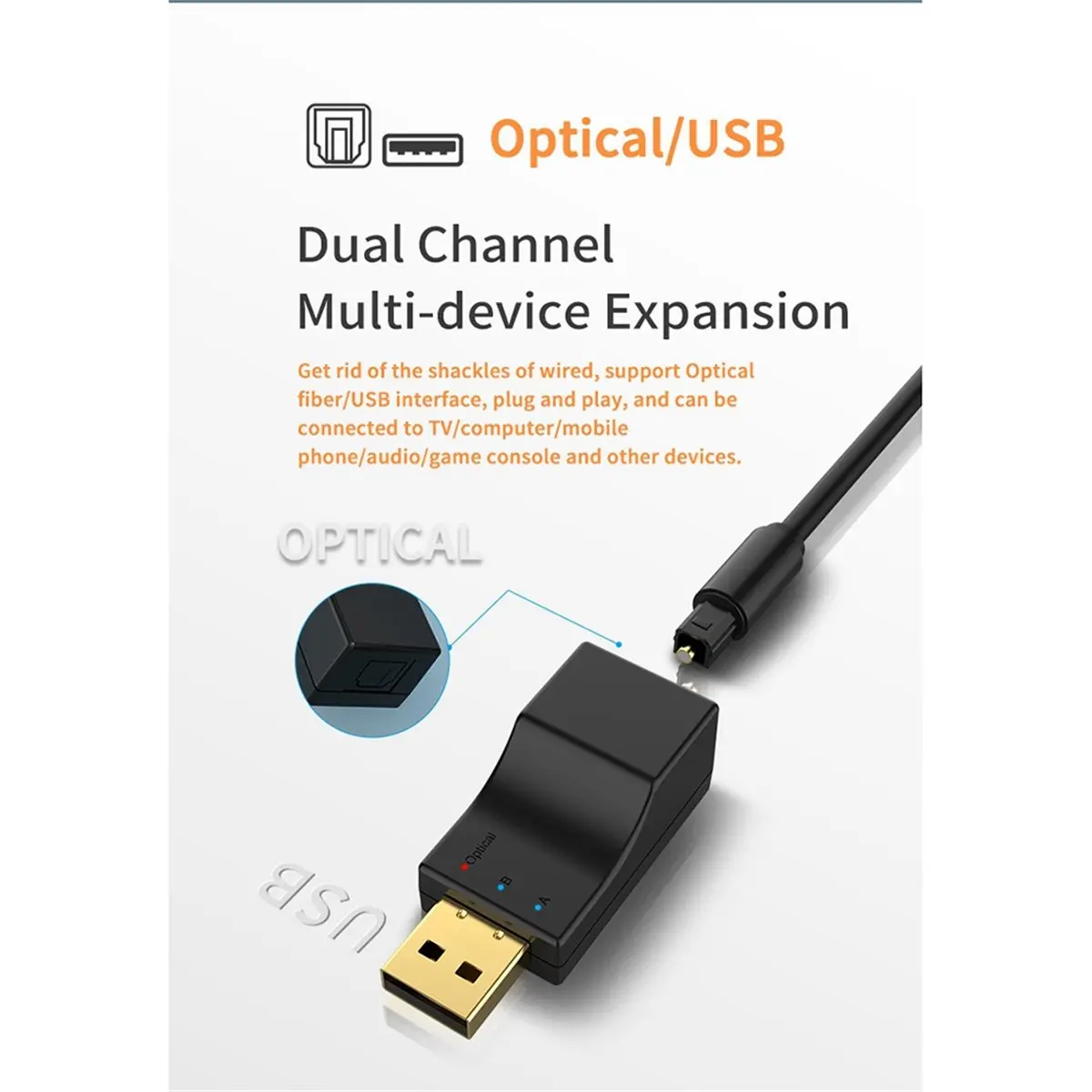 update. USB Optical Bluetooth Transmitter 2 in 1 Wireless Audio Transmitter Adapter for XBOX PS4 Switch Wireless Audio Adapter