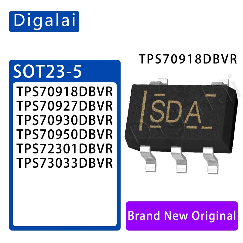 100%New original 5PCS TPS70918DBVR TPS70927 TPS70930 TPS73033 TPS70950 TPS72301 SOT23-5 LDO Linear regulator chip