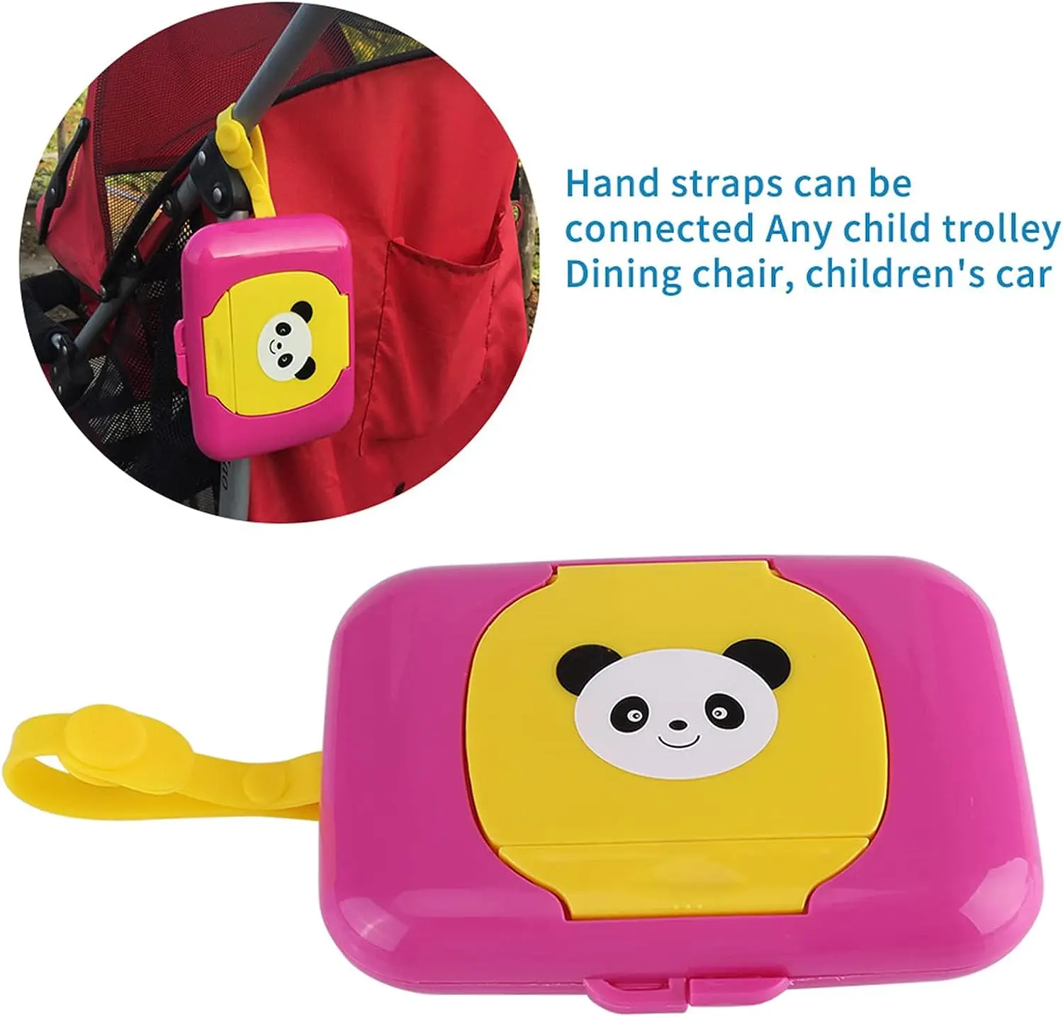Travel Wipes Case, Portable Wipes Dispenser for Baby, Portable Baby Wet Wipe Pouch Dispenser, Reusable Stroller Wet Wipes Box