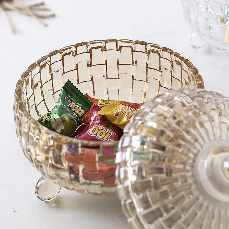 European Crystal Glass Candy Cup Creative Living Room Lead-free Candy Cans