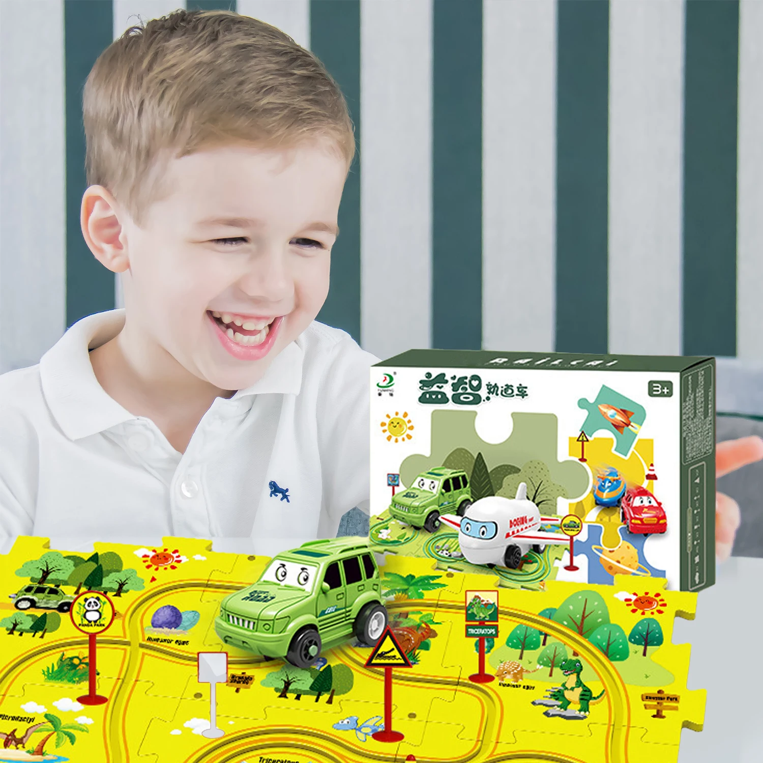 Children Puzzle Tracks Car Toy DIY Assemble Electric Automatic Rail Car montessori Parent-child Interaction Toy for Kids Gifts