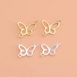 925 sterling silver Butterfly connection double circle accessories  handmade diy jewelry bracelet necklace beaded material
