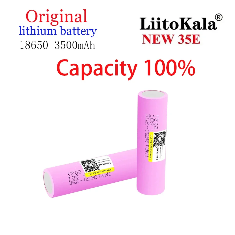 Original genuine product LiitoKala INR18650 35E 3.7V 3500mAh 20A discharge, lithium-ion rechargeable battery， for flashlights