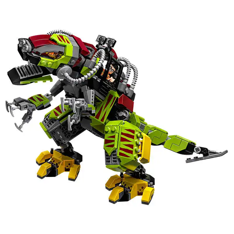 Jurassic Series Building Blocks Tyrannosaurus Rex vs. Mecha Dinosaur Assembled Dinosaur Toy Children\'s Holiday Gifts