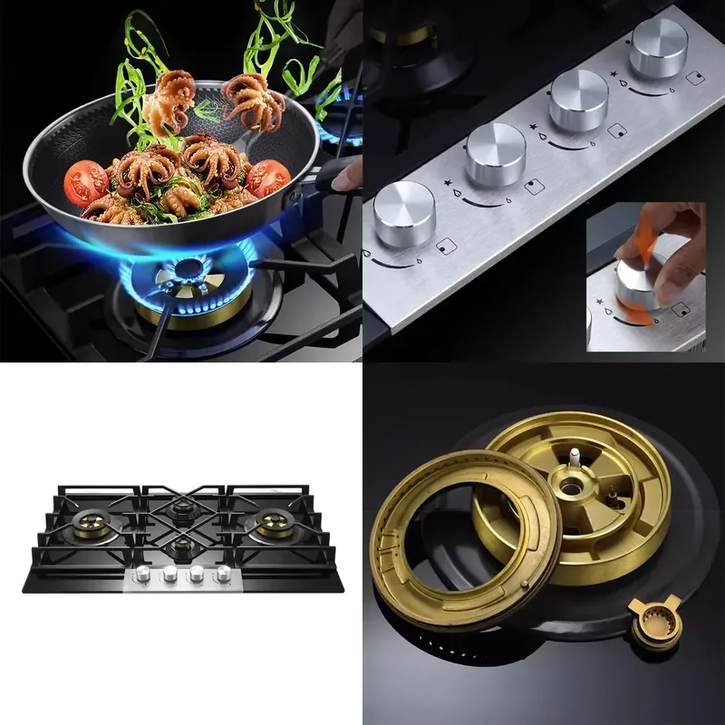 for G924P Four Eye Gas Stove Double Burner Household Embedded Cooktop LPG Natural Gas 5KW 1.6KW Kitchen Hob