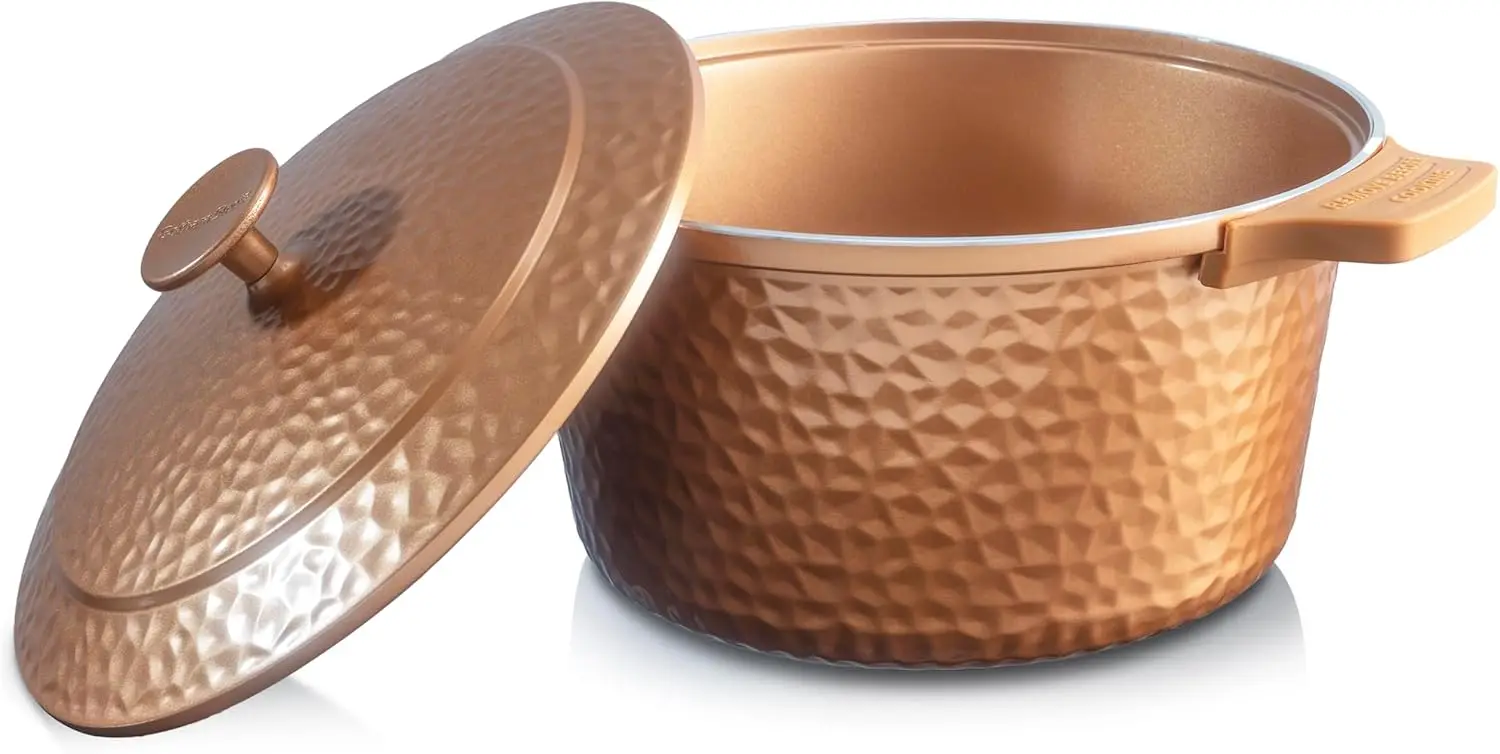 

Керамическая легкая жаровня (голландская печь) объемом 5 кварт с крышкой и подставками, нетоксичная, для духовки, с равномерным сохранением тепла, для приготовления пищи