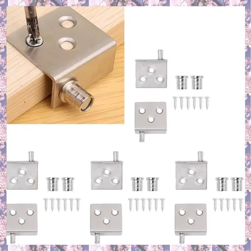 

Retail 20Pcs Concealed Hinges Invisible Cabinet Up And Down Door Pivot CT Corner Codes For Wood Panel Cupboard Display Support