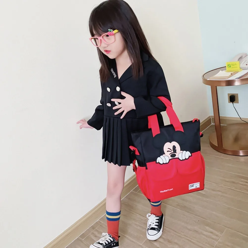 Miniso Disney Mickey Mouse Nieuwe Collegegeld Tas Basisschool Cartoon Draagbare Grote Capaciteit Schouder Crossbody Tas Cadeau