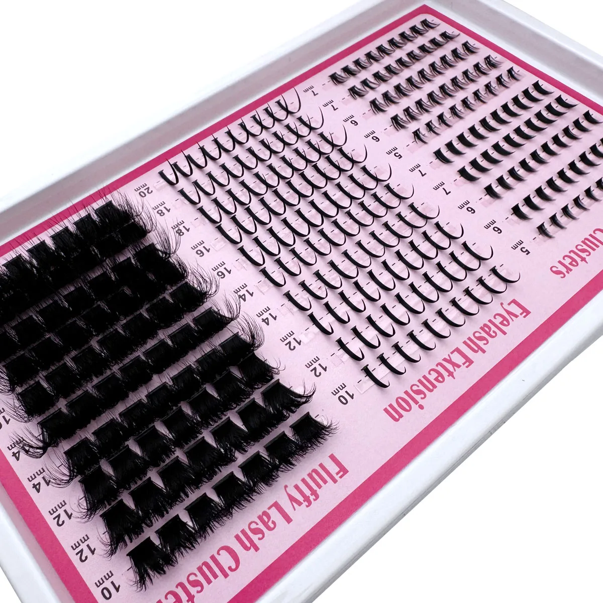 200D-60D 4 IN 1 Lash Clusters Long 6-20mm Lash Spikes Lower Eyelashes Reusable Bottom DIY Spiky Lash Extension Manga Clusters