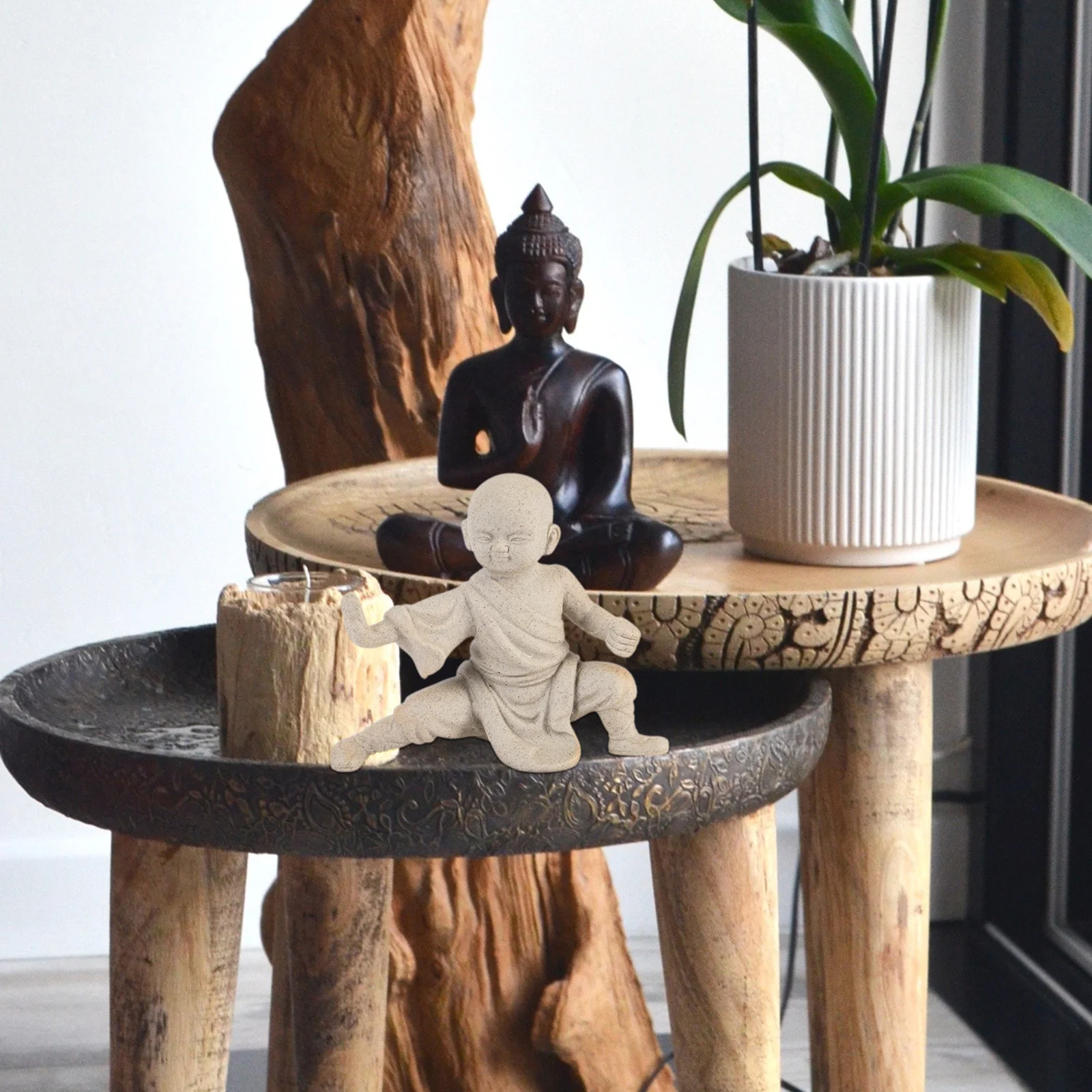 

Ceramic Table Ornament Decor Chic Monk Retro Vintage Home Figurine Statue Desktop