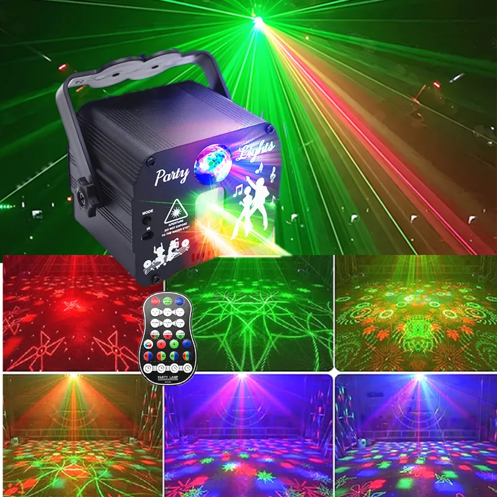 Party Lights, DJ Disco Lights, Remote-Controlled Stage Lights, Portable Mini USB-Powered RGB LED Projector, Strobe Lights