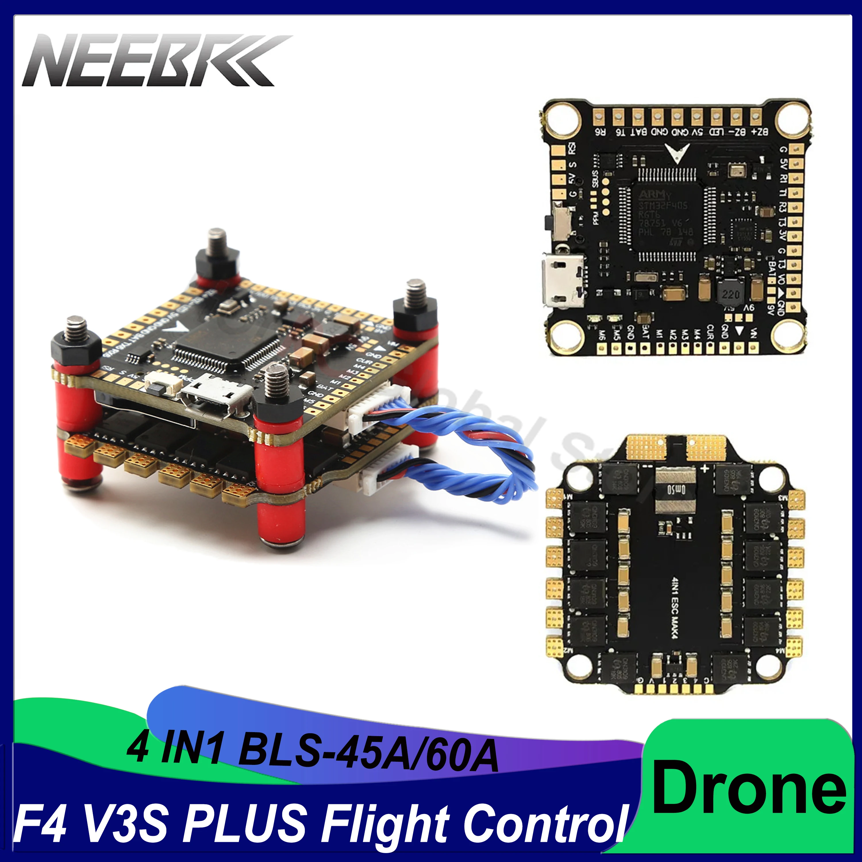 

Betaflight F4V3S F4 V3 V3S PLUS FC Flight Controller Board Barometer OSD 45A 60A ESC for FPV Racing Drone Quadcopter RC Plane