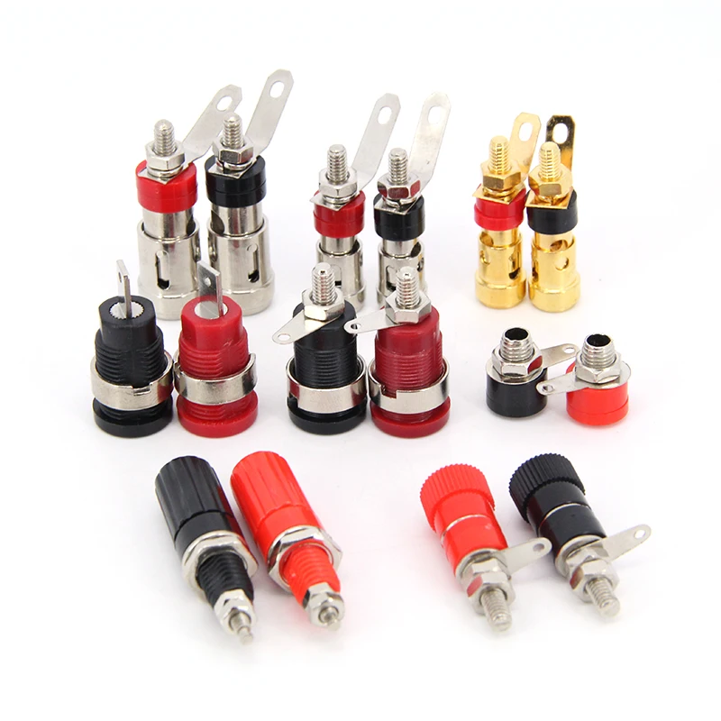 Speaker DIY Terminal Connector Gold-plated Binding Post Speaker Binding Posts Audio Terminal 4mm Banana Plug Sockets