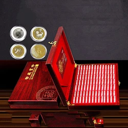 100Pcs Round Coins Case Holders Storage Container Display Cases Wooden Box Commemorative Coins Collection Box