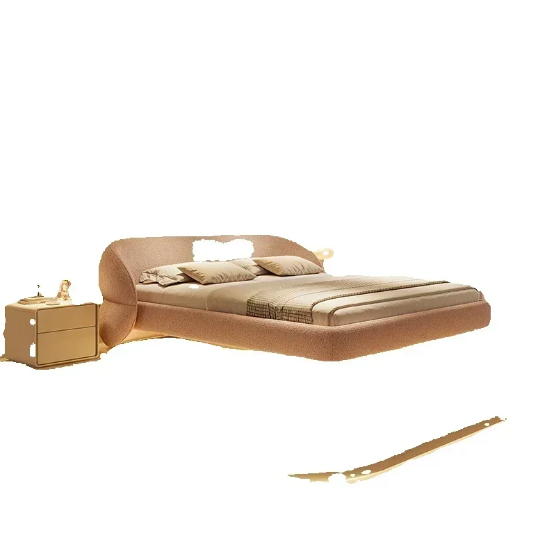 # Cama de Tela con Diseño de Pétalos para Dormitorio Principal, Cama de Princesa, Cama Creativa con Forma de Mariposa, Cama Matrimonial Creativa, Muebles Posmodernos