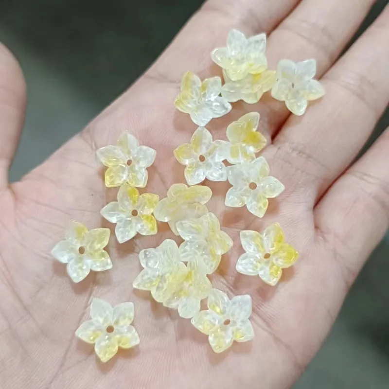 20Pcs/lot Czech Lampwork Beads Gradient Color 12MM Flower Glass Beads for Jewelry Making Handmade DIY Accessories Glaze Beads