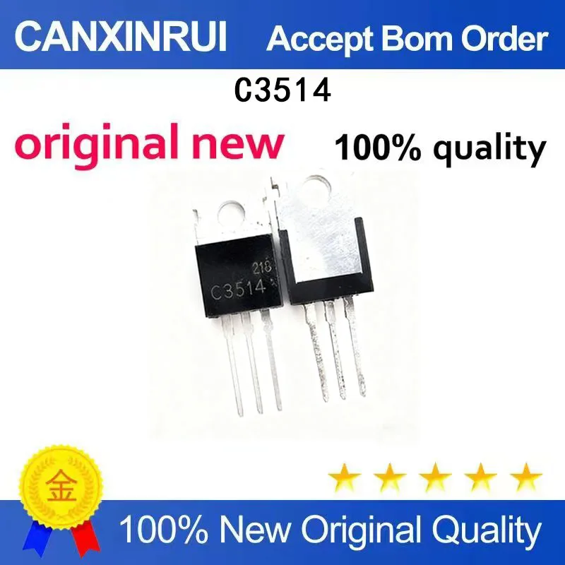 (5 Pieces) Brand new 2SC3514 C3514 2SA1383 A1383 TO-220 0.1A 180V direct insertion transistor