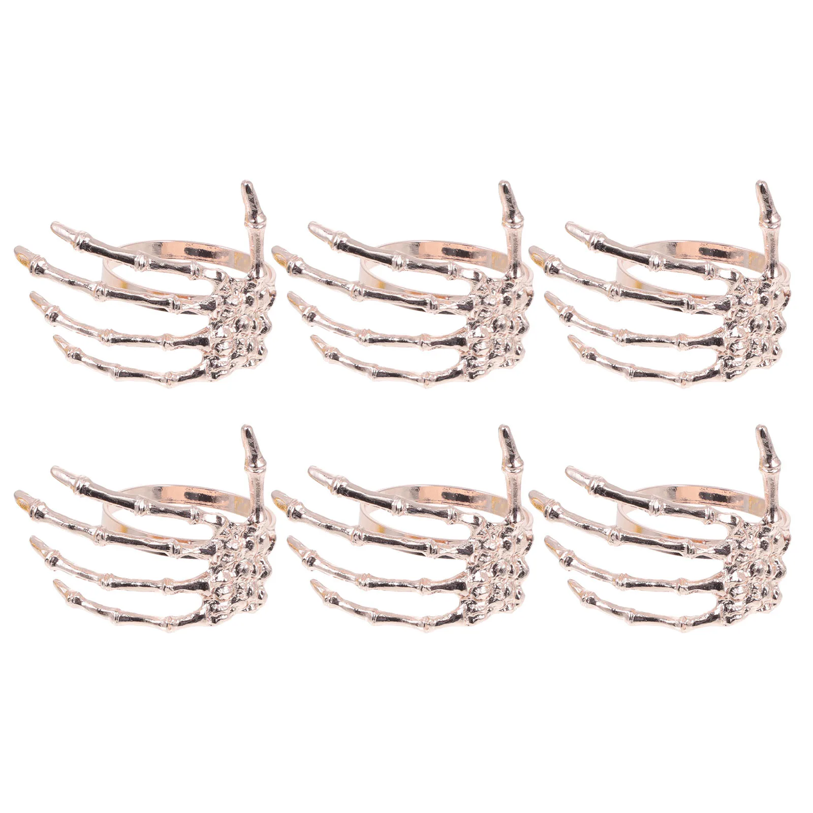 

6Pcs Halloween Ghost Hand Napkin Buckles Alloy Napkin Rings Stylish Decorative Table Supplies Halloween Party Essentials