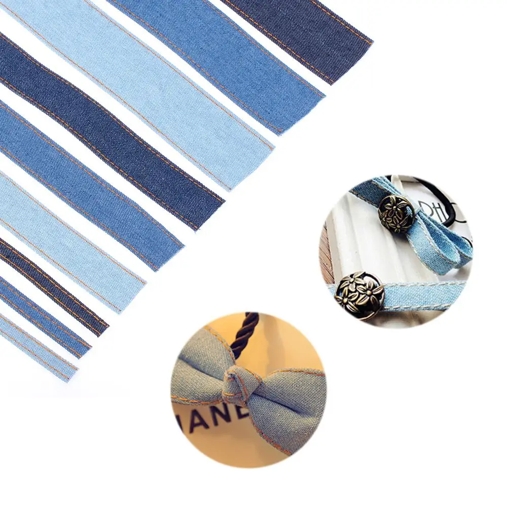 데님 리본 의류 장식 점퍼 헤어클립 액세서리, 모자 공예, 청바지 바느질 원단 테이프