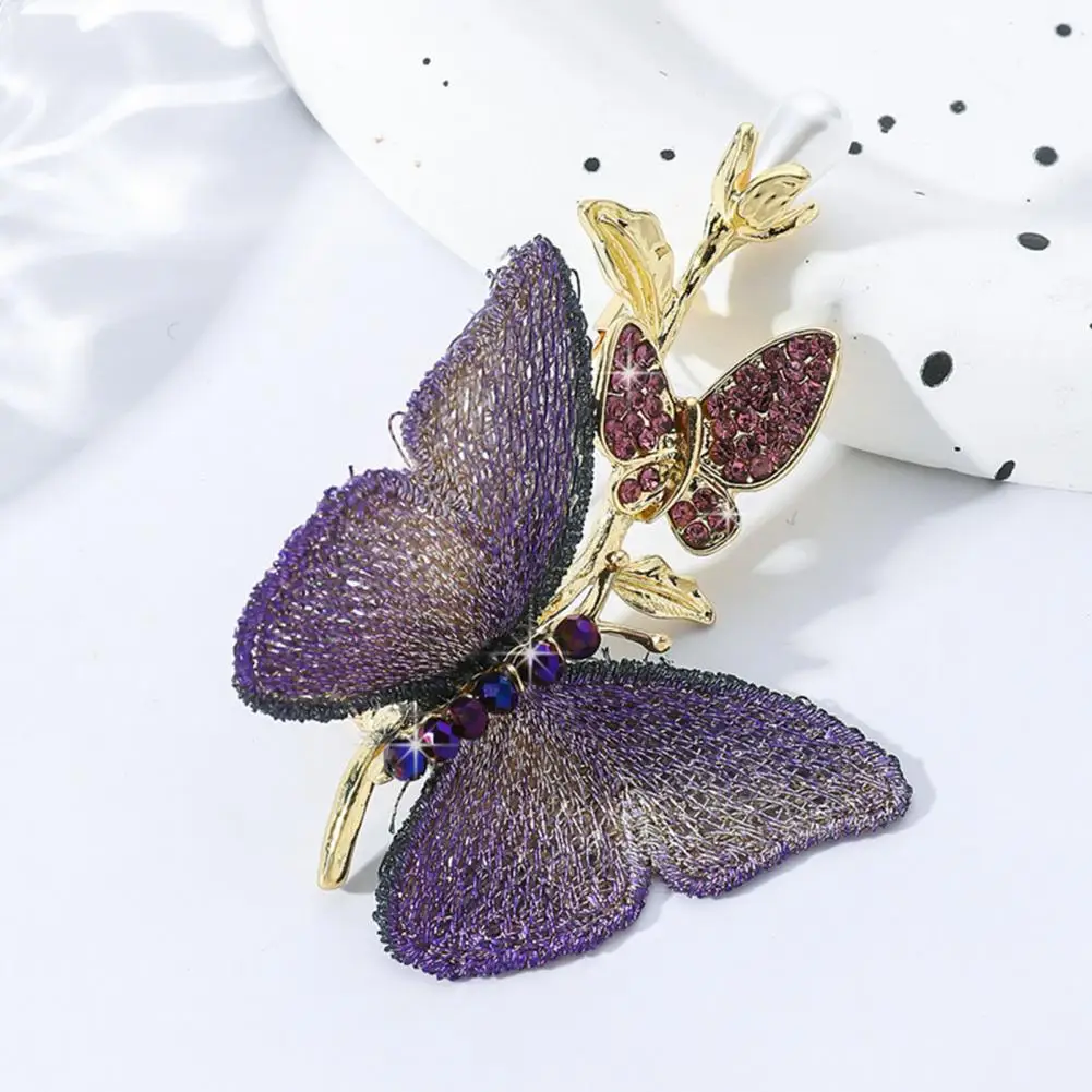 Women's Luxury Rhinestone Pearl Butterfly Brooches Exquisite Embroidered Butterfly Insect Brooch Pin for Women Office Jewelry
