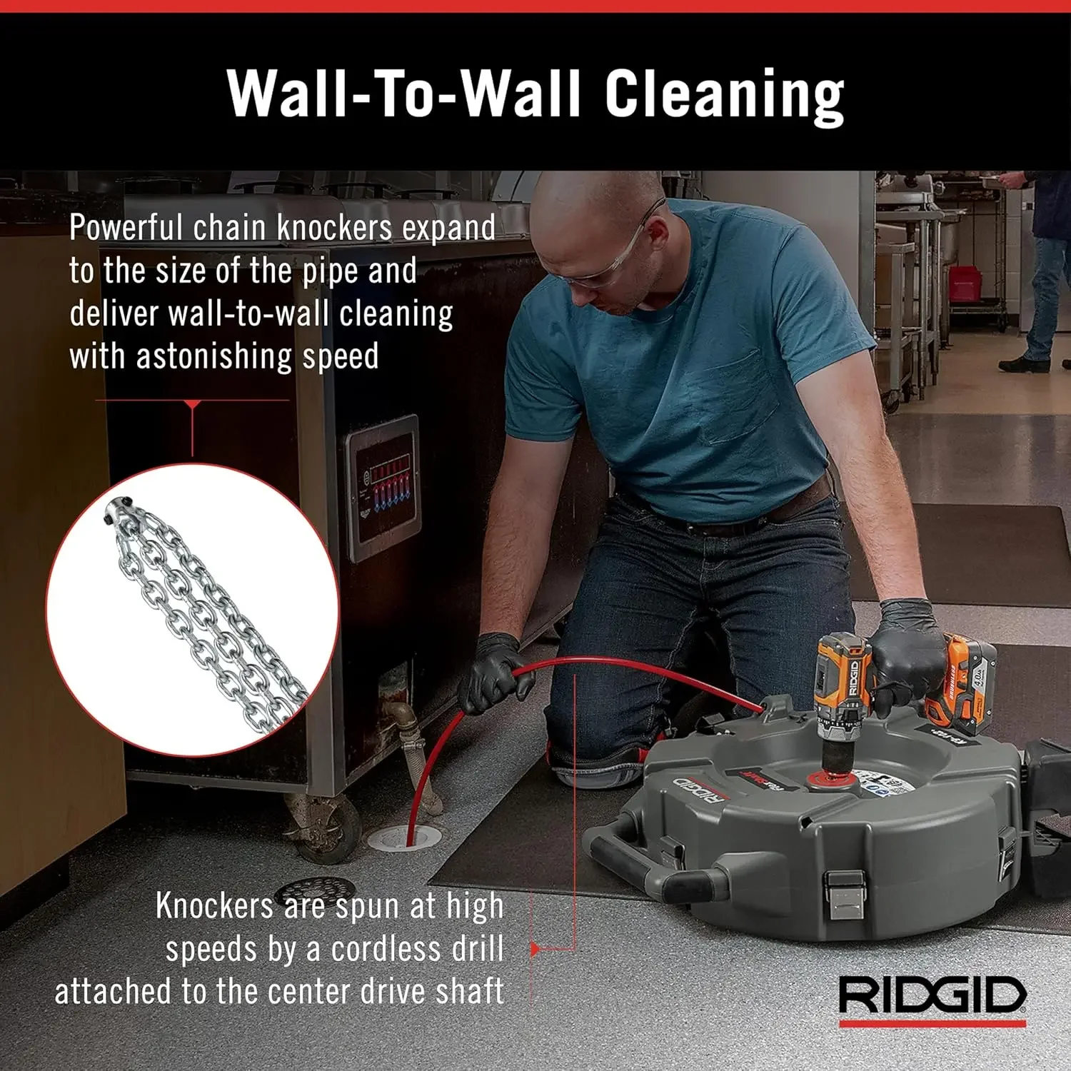 RIDGID K9-102 FlexShaft Drain Cleaning Machine 15 Meters Soft Shaft Double Chain Striker for Pipeline Dredging in Households