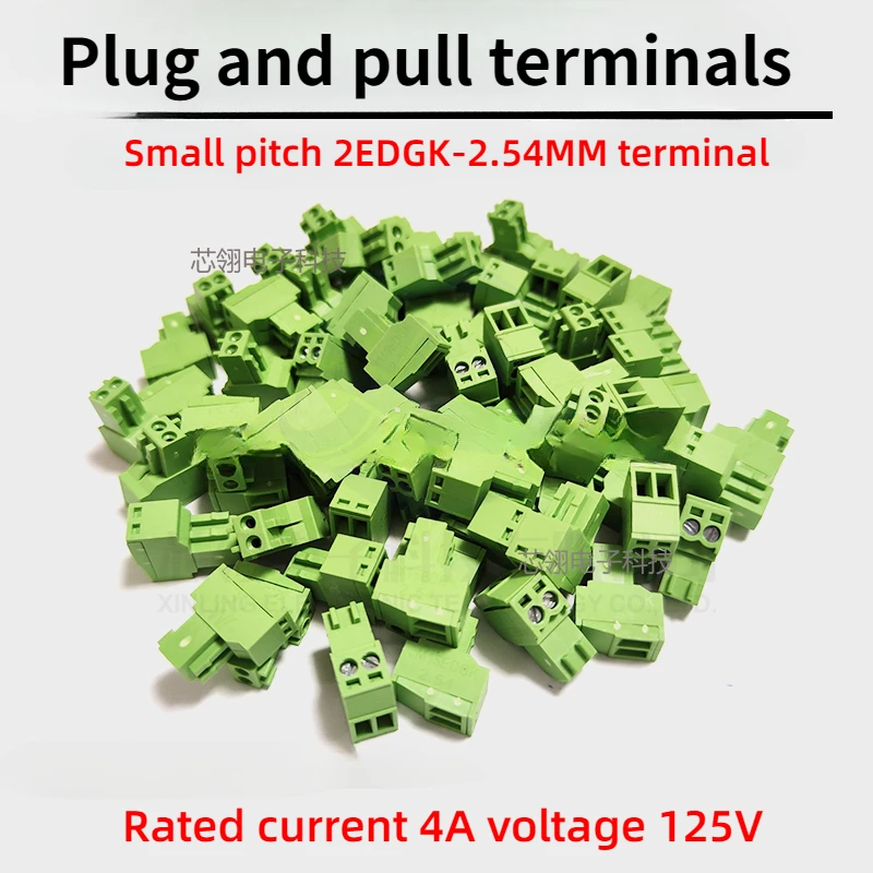

10pcs 2.54mm Phoenix plug type 2EDGK-2.54MM Terminal small pitch PCB green plug 2P connector