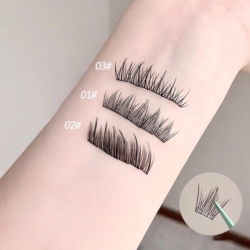 Gege Bear Wimperncluster ohne Kleber, ultradünnes Blatt, selbstklebende falsche Wimpern, Zero Touch-Feeling für Anfänger, einfache Verwendung