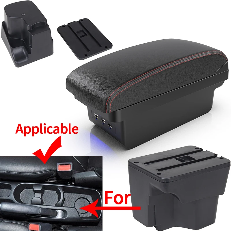 For Kia Rio 3 armrest, Kia K2 X-line Rio 3 2011 + 2016 center console interior modification accessories storage box USB.