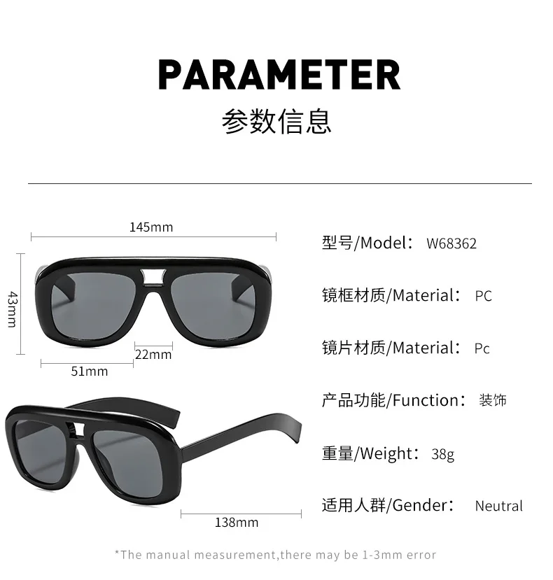 Vintage Quadratische Übergroße Sonnenbrille für Damen Neue Mode Braun Verlaufsgläser Damen Sexy Fahr- und Outdoor-Brillen UV400 – Detail 4