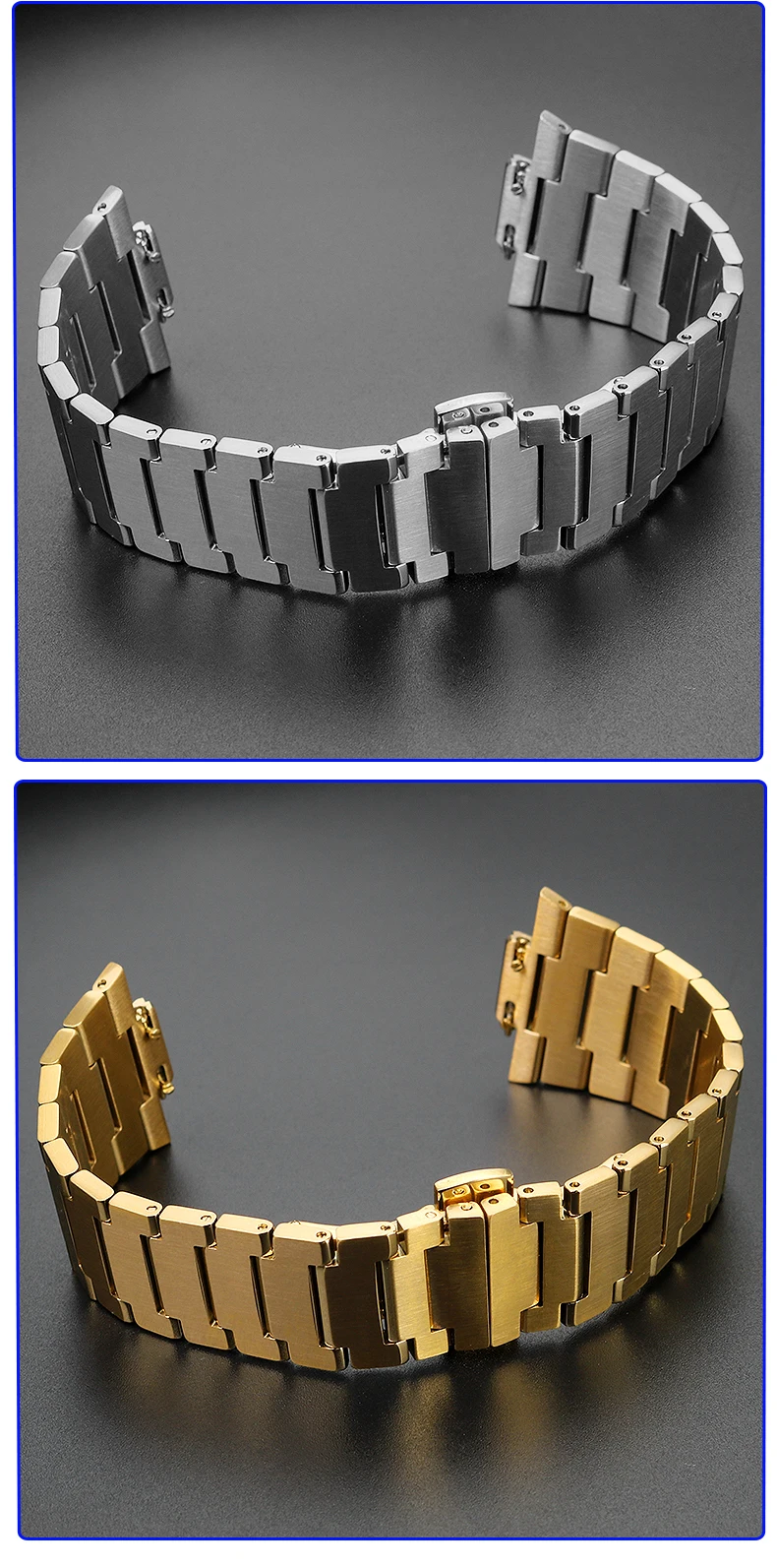 20mm Solid Stainless Steel Watchband Replacement for Tissot PRX Super Player T137410, Fine Link Bracelet with Pins for Watch