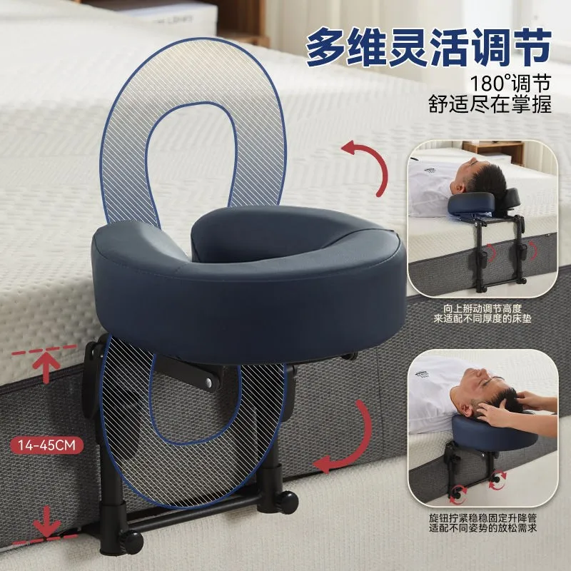 Foldable Suspension Massage Headrest Support Frame, Portable Hanging Neck Support Pillow for Household Bedside Relaxation