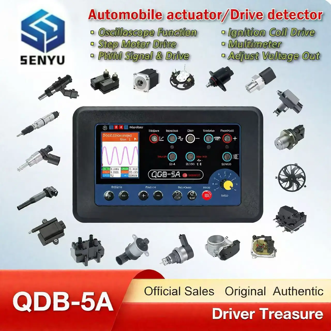 QDB 5A testeur d'actionneur automatique Oscilloscope multimètre QDB-5A voiture PWM lecteur moteur pas à pas pilote bobine d'allumage outils de Diagnostic