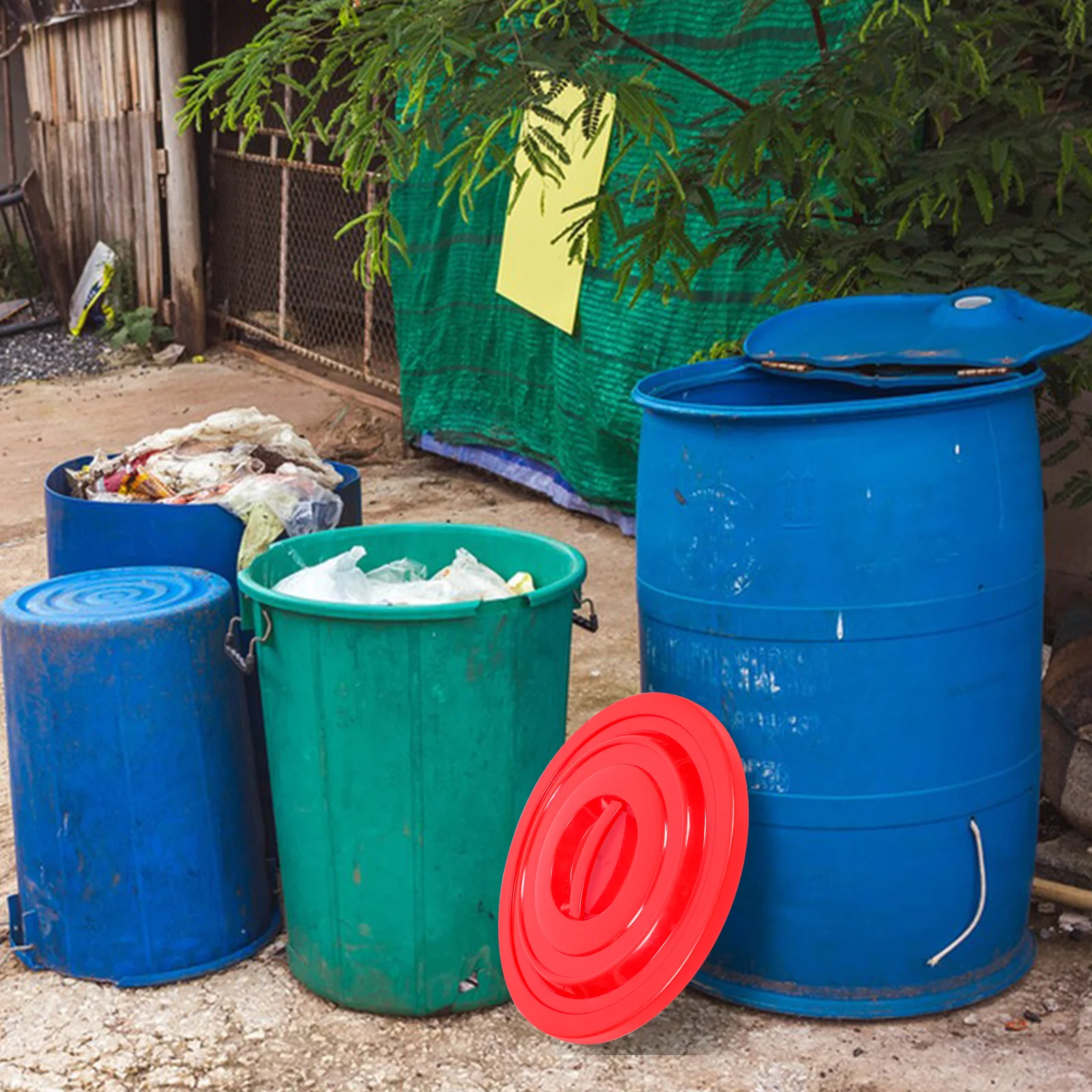 

Sanitation Trash Can Lid Plastic Outdoor Waste Bin Cover Heavy Duty Replacement For Parks Hospitals Offices Public Places