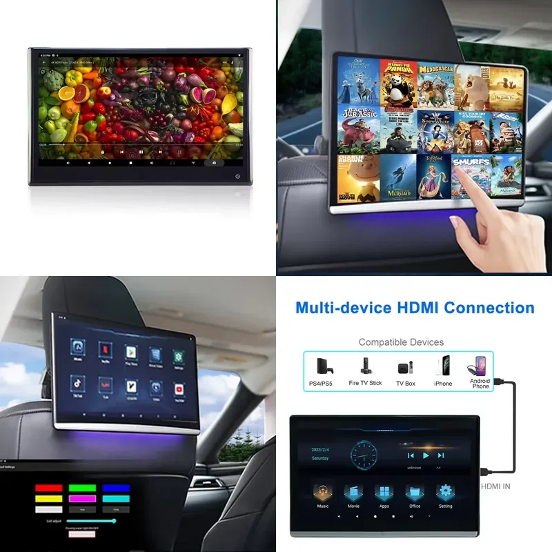 Car Rear Seat Entertainment IPS TV 13.3