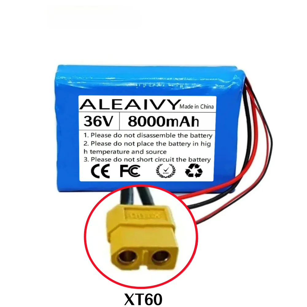 36V 8Ah 10S2P 18650 lithiumbatterij 8000 mAh 42 V voertuig ultradunne draagbare batterij met ingebouwd BMS-systeem.