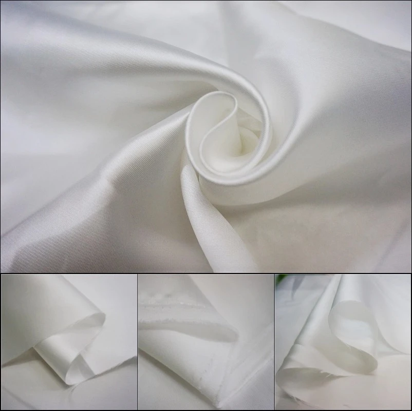 

Необработанная белая саржевая атласная ткань пришитая на элитные свадебные платья, модные платья и жесткие ткани для одежды.