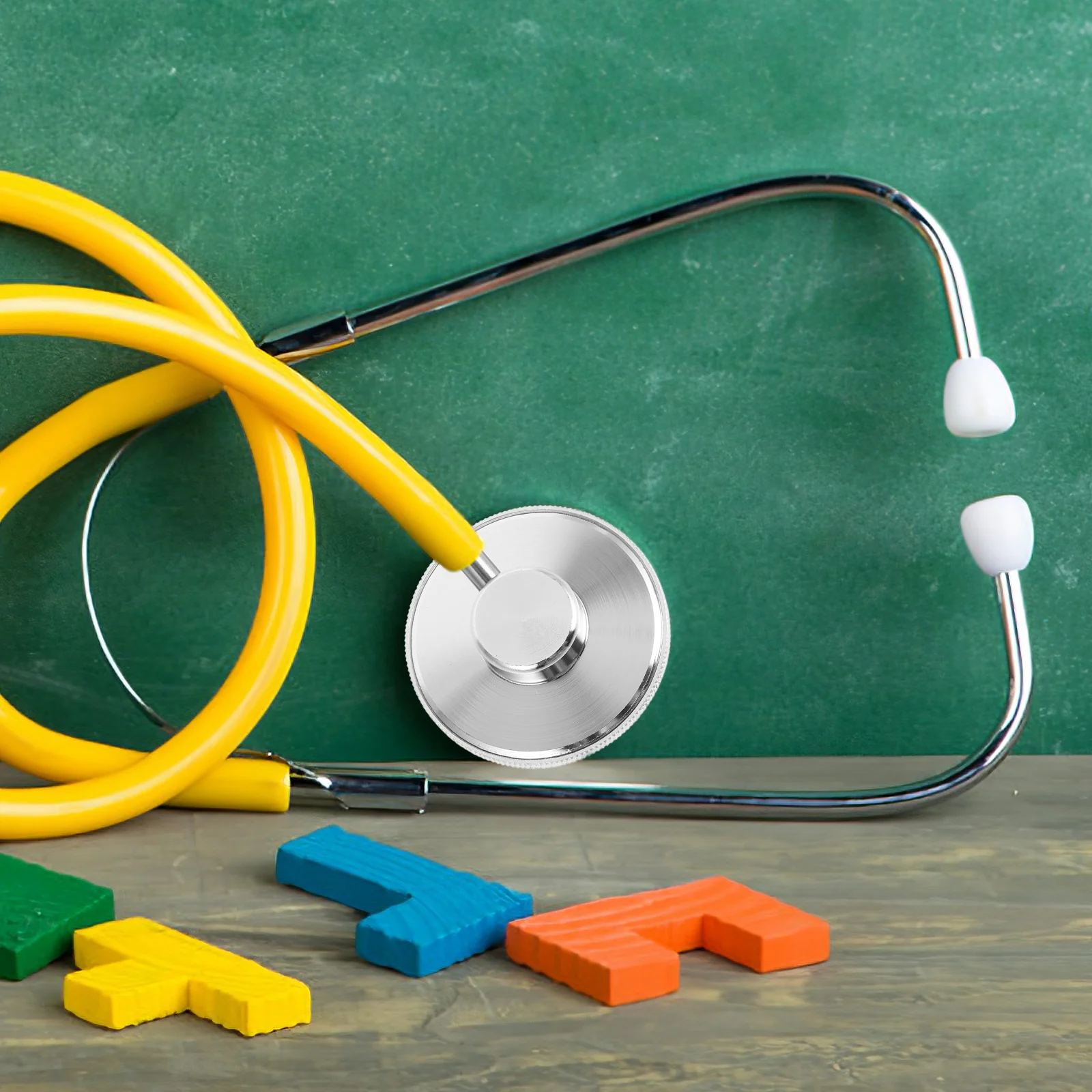 

4 Pcs Single Sided Stethoscope Accessories Child Baby Toys Stainless Steel Tools