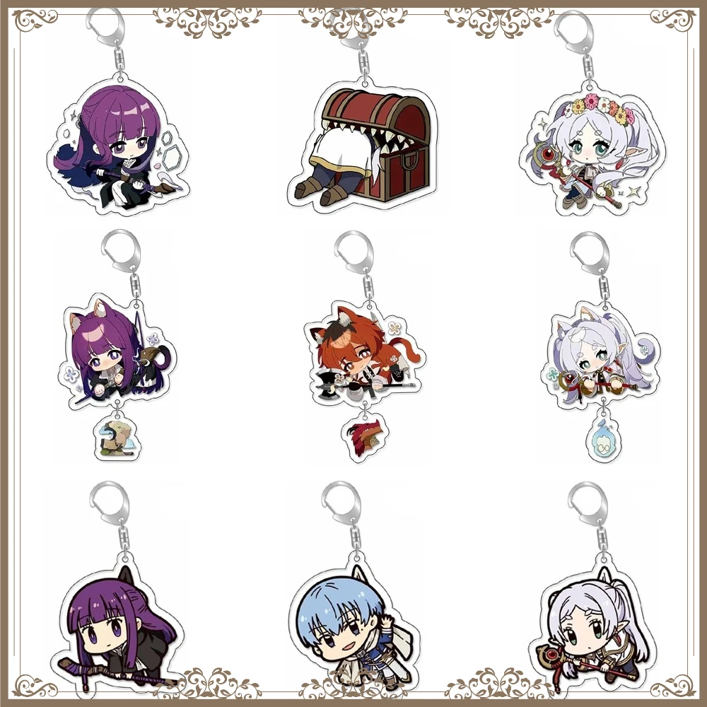 

Пластиковый аниме-брелок по манге Frieren: За пределами пути, с персонажами Ферн и Химмел, декоративный элемент для сумки, модные коллекционные товары Baji