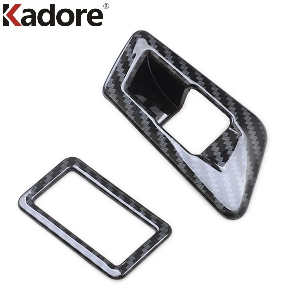For Volkswagen VW T-ROC TROC 2017-2022 2023 2024 Carbon Fiber Rear Trunk Switch Control Button Cover Trim Car Inner Accessories