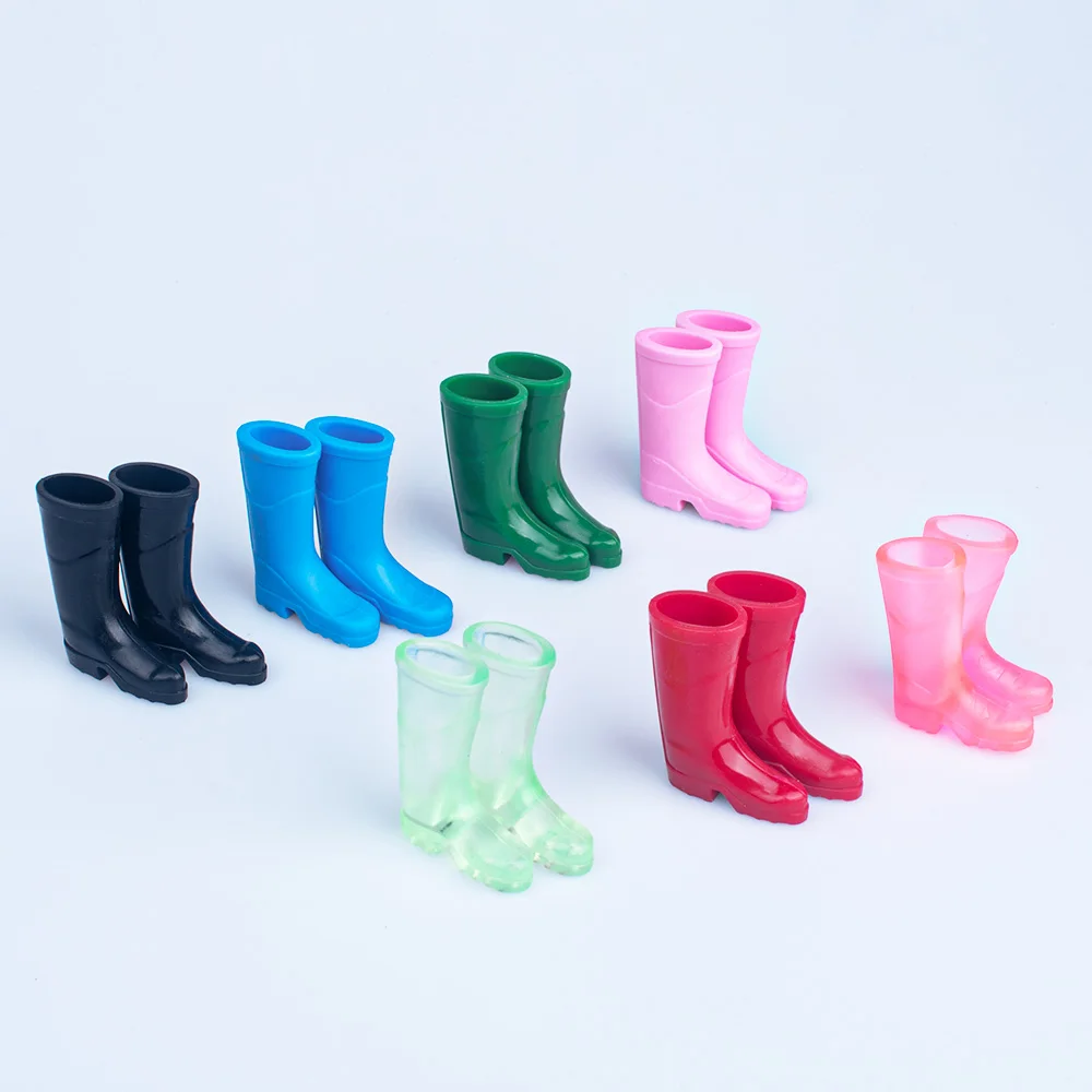 

Dollhouse Mini Raainshoes Bjd Simulated Rainboots Ob11 Miniature Scene Gardening Silicone Shoes Straight Barrel Christmas Shoes