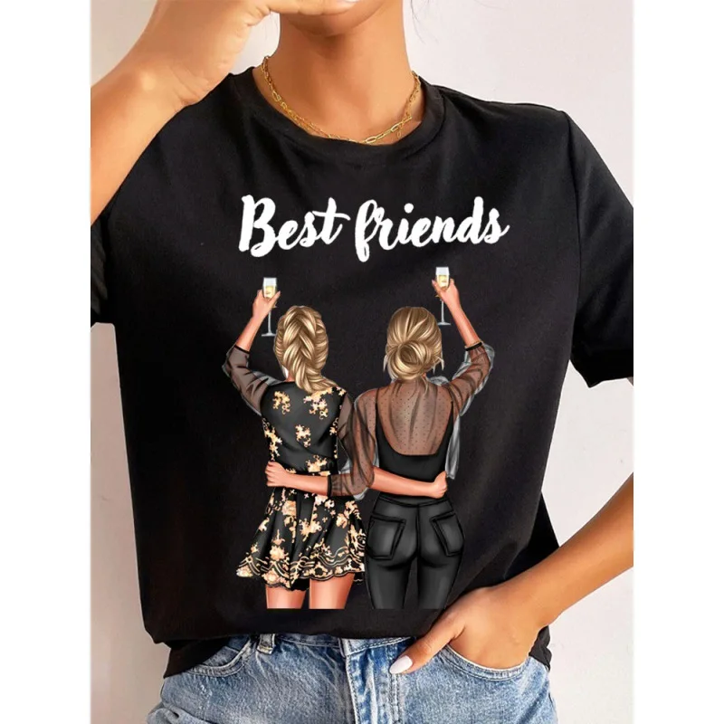 

Best Friends T Shirt Summer Fashion Good Friend Bestie Sister Outfit Ladies T-shirt Everything Short Sleeve Graphic Tees Tee