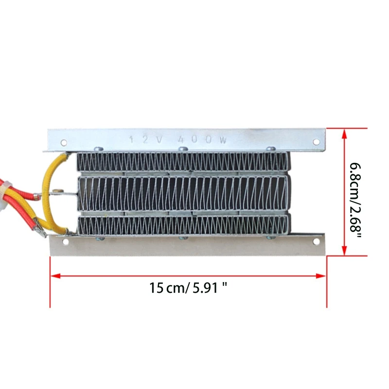 12V 400W PTC Heating Element Insulated Ceramic Thermostatic Air Heaters for Heaters, Humidifiers, Purifiers, Hair Dryers 27RB