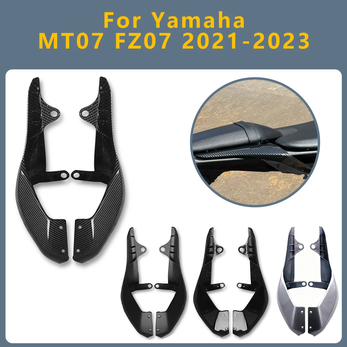

Motorcycle Rear Tail Passenger Seat Cover Side Panel Fairing Accessories set For YAMAHA MT-07 FZ-07 MT07 FZ07 MT FZ 07 2021-2023